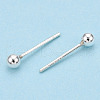 925 Sterling Silver Round Ball Stud Earrings STER-T005-01C-1