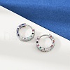 Brass Micro Pave Colorful Cubic Zirconia Hoop Earrings EJEW-S277-09P-B-2