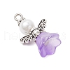 Glass Pearl Pendants PALLOY-JF03655-02-4