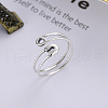 Pin Shaped 925 Sterling Silver Adjustable Cuff Rings for Women FS-WG4AD82-01-1