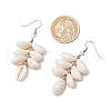304 Stainless Steel Shell Shape Dangle Earrings EJEW-JE06381-02-3