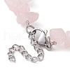 Natural Rose Quartz Chips Beaded Bracelet BJEW-JB09686-02-3