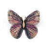 Butterfly Alloy Polyester Brooches for Backpack Clothes JEWB-M070-04PG-03-1
