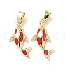Brass Micro Pave Cubic Zirconia Pendants KK-C104-04A-G-1