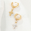 Stainless Steel Cross Hoop Earrings XZ9263-3