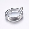 304 Stainless Steel Magnetic Floating Locket Pendants STAS-O103-35P-2