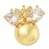 Rack Plating Brass Micro Pave Cubic Zirconia Pendants KK-Z063-19G-1