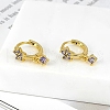 925 Sterling Silver Cubic Zirconia Plum Blossom Hoop Earrings IM8168-5-1