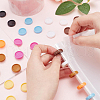 CRASPIRE 120Pcs 12 Colors ABS Plastic Loose Leaf Ring Round Binder Discs FIND-CP0001-34-3