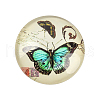 Butterfly Printed Glass Half Round/Dome Cabochons GGLA-N004-25mm-C-2