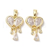 Valentine's Day Brass Micro Pave Clear Cubic Zirconia Pendants KK-K360-25G-1