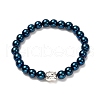 Synthetic Hematite Bracelet for Men Women BJEW-JB06698-5