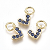 Brass Micro Pave Cubic Zirconia Charms ZIRC-F111-08G-02-1