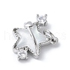 Brass Micro Pave Cubic Zirconia and Glass Pendants KK-F892-47P-01-2