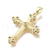 Brass Micro Pave Clear Cubic Zirconia Pendants KK-V011-63G-2
