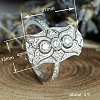 Retro Brass & Cubic Zirconia Finger Rings FS-WGF6FC6-05-5