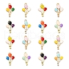 40Pcs 8 Colors Alloy Enamel Pendants ENAM-CJ0002-37-1