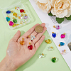24Pcs 12 Colors Faceted Glass European Dangle Charms PALLOY-AB00176-3