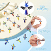 21Pcs Angel Glass Pendants PALLOY-TAC0129-14