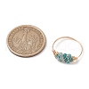 Natural Apatite Beads with Solid Round Brass Beads and Eco-Friendly Copper Wire Rings RJEW-TA00184-03-3