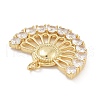 Fan Shaped Rack Plating Brass Micro Pave Cubic Zirconia Pendants KK-G512-28B-G-2
