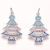 Brass Micro Pave Cubic Zirconia Pendants ZIRC-F086-02P-1