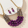 Bohemian Style Alloy & Acrylic & Glass Necklaces & Dangle Earrings Sets FS-WG44648-01-1