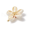 Natural Cowrie Shell & Handmade Polymer Clay Flower Pendants PALLOY-JF03843-5