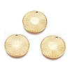 Textured Flat Round 304 Stainless Steel Pendants X-STAS-G218-06G-1