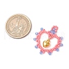 Glass Seed Beaded Heart Pendants PALLOY-MZ00588-05-2