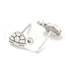 Rack Plated Tortoise Brass Cubic Zirconia Studs Earrings for Women EJEW-Z048-02P-2