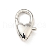 Brass Heart Lobster Claw Clasps KK-G416-47P-1