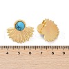 Fan 304 Stainless Steel Synthetic Turquoise Stud Earrings for Women EJEW-U046-17B-G-5