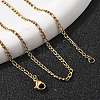 Ion Plating(IP) 304 Stainless Steel Figaro Chain Necklaces STAS-K168-02G-4