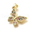 Rack Plating Brass Micro Pave Cubic Zirconia Enamel Pendants KK-L226-031G-02-2