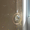 Glass Teardrop & Iron Ring Pendant Decorations PW-WG25982-01-1