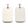 Tarnish Resistant Rectangle Tag Pendants STAS-H061-04-1