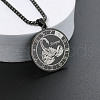 201 Stainless Steel Pendant Necklaces with Alloy Box Chain WGA45A6-20-1