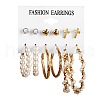 6 Pairs Alloy Earring Sets WGC7E5F-15-1
