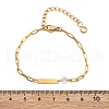 304 Stainless Steel Paperclip Chain Bracelets BJEW-A035-04G-02-3
