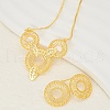 Elegant Brass Stud Round Earrings & Pendant Necklaces Sets for Women BQ9516-1-1