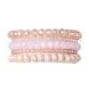 5Pcs 5 Styles Faceted Round Glass Beaded Stretch Bracelet Sets BJEW-JB10423-01-1