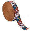 10 Yards Ethnic Style Polyester Jacquard Ribbon OCOR-WH0086-95B-1