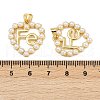 Brass & ABS Imitation Pearl Pendants KK-S526-19G-B-3