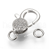 Brass Micro Pave Cubic Zirconia Lobster Claw Clasps ZIRC-S058-21P-2