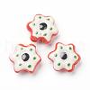 Handmade Porcelain Flower Beads Strands PORC-G006-16B-4