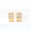 Brass Micro Pave Clear Cubic Zirconia Cuff Earrings EJEW-F370-15G-4