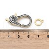 Flat Round Brass Micro Pave Clear Cubic Zirconia Lobster Claw Clasps KK-U062-26G-3