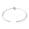 Rack Plating Brass Micro Pave Clear Cubic Zirconia Letter Open Cuff Bangles BJEW-A018-01P-Z-3