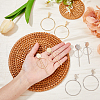 FIBLOOM 4 Pair 4 Style Round Ring Alloy Dangle Stud Earrings for Women EJEW-FI0002-62-3